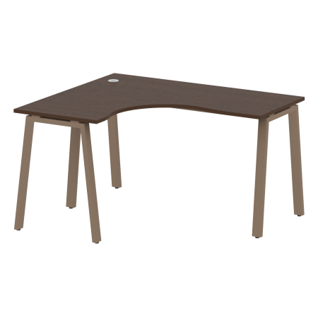 Стол криволинейный левый Metal System Style БА.СА-3 Л 1400x1200x750 (Венге Цаво/Мокко металл)