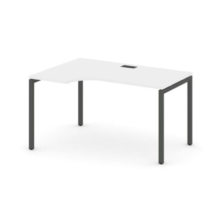 Стол рабочий эргономичный SN-4P.SPA-021(L) (1380х800/980х750) (Белый/Металл Антрацит)