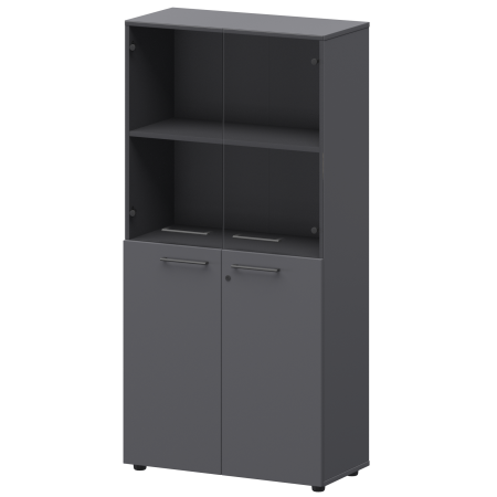 Шкаф высокий комб. Кортез СМШ48.28F.28S 792x380x1595 (Графит)