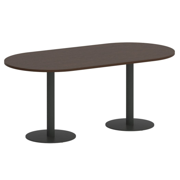 Стол овальный VR.SP-5-180.1 1800x900x750 (Венге Цаво/Антрацит Металл)