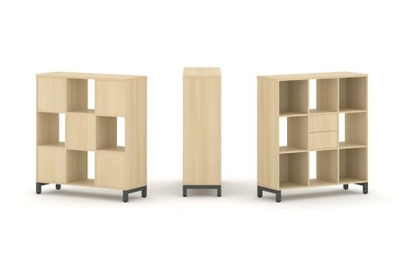 Набор стеллажа 1 сторонний, 3 яруса SN.NS-331 (1121х400х1248) (Акация Лорка/Металл Антрацит)