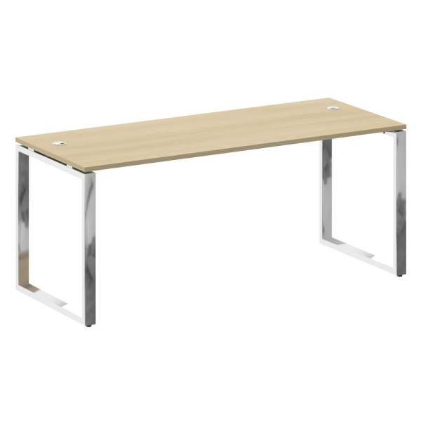 Стол рабочий руководителя на О-обр. м/к 1800x720x750 (Акация Лорка/Нерж. Сталь)