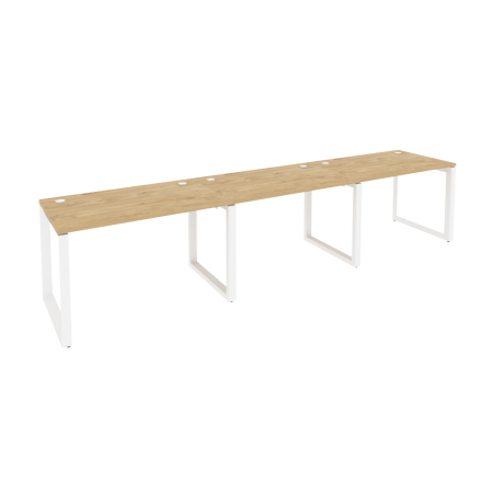 Рабочая станция на О-образном м/к Onix O.MO-RS-3.2.7 3540x720x750 (Тиквуд Светлый/Белый Металл)