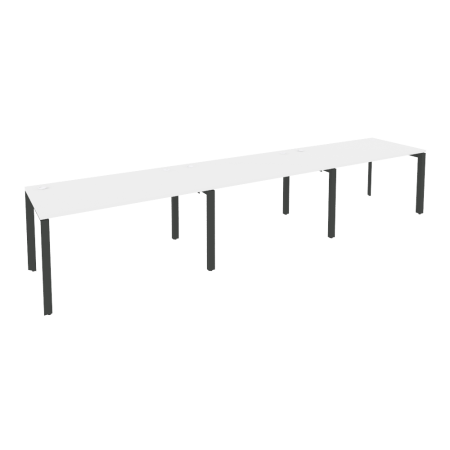 Рабочая станция на П-образном м/к Onix O.MP-RS-3.3.8 4140x800x750 (Белый Бриллиант/Черный металл)