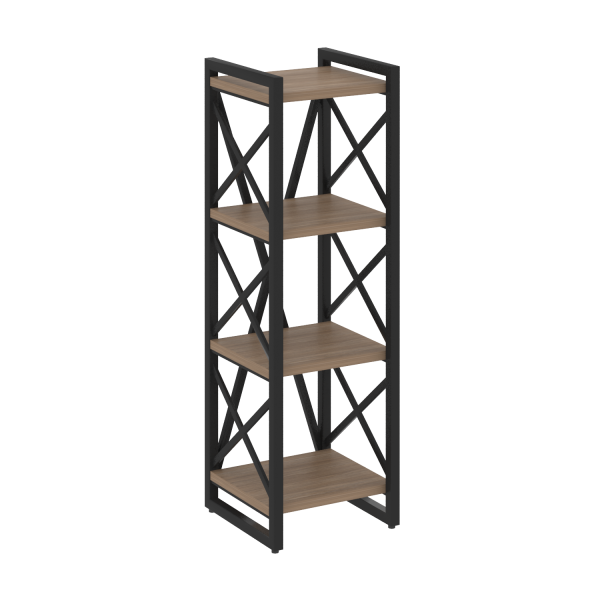 Стеллаж на регулируемых опорах-4 полки VR.L-MST.O-4.4 400x400x1280 (Дуб Аризона/Черный металл)