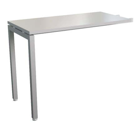 Брифинг-приставка к столу рабочая Steel 11700 1000x500x760 (Белый/Серый металл)