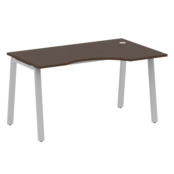 Стол криволинейный правый Metal System Style БА.СА-2 Пр 1400x900x750 (Венге Цаво/Серый металл)