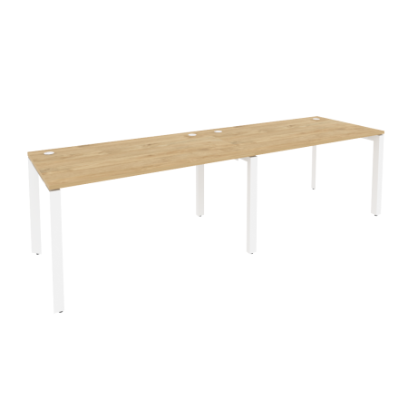 Рабочая станция на П-образном м/к Onix O.MP-RS-2.3.8 2760x800x750 (Тиквуд Светлый/Белый Металл)