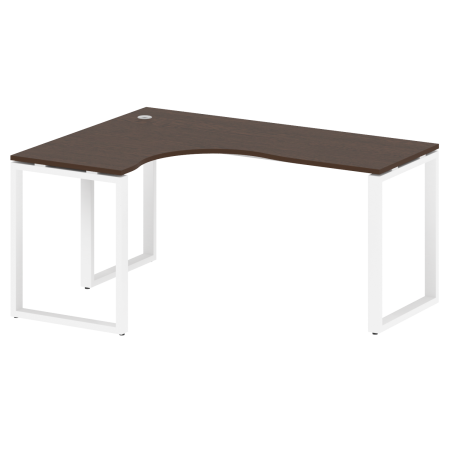Стол криволинейный левый Metal System Style БО.СА-4 Л 1600x1200x750 (Венге Цаво/Белый металл)