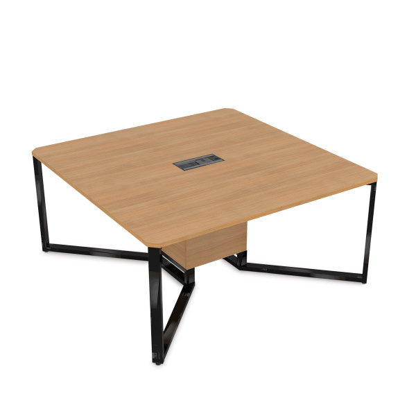 16СК.122 Стол-квадрат  (1200x1200x750) (Romano | Черный Глянец)