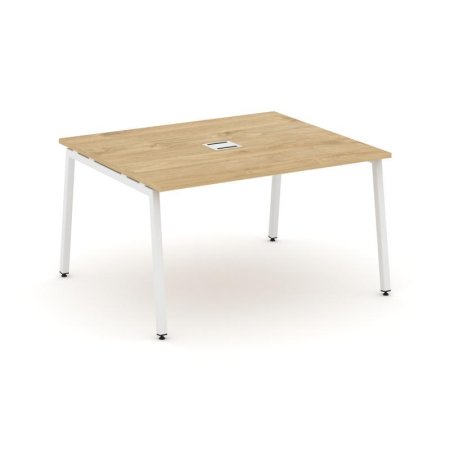 Стол переговорный SN-4A.SPRG-032 (1180х1180х750) (Тиквуд Светлый/Металл Белый)