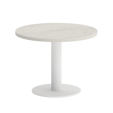 Стол журнальный круглый VR.SP-5-60.1G 600x600x450 (Дуб Наварра/Белый Металл)