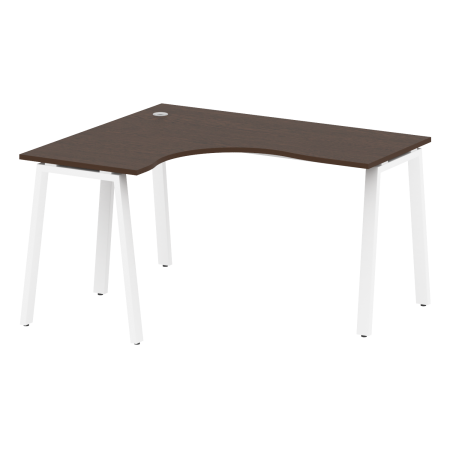 Стол криволинейный левый Metal System Style БА.СА-3 Л 1400x1200x750 (Венге Цаво/Белый металл)