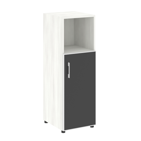 Шкаф для документов узкий со стеклом черным LT.SU-2.2 R (R) Black (Снежная Патина)