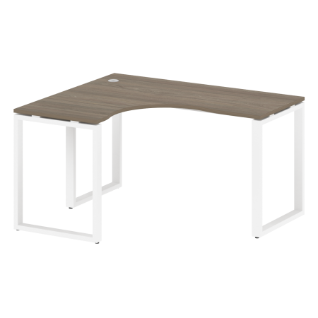 Стол криволинейный левый Metal System Style БО.СА-3 Л 1400x1200x750 (Вяз/Белый металл)