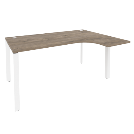 Стол эргономичный правый на П-образном м/к Onix O.MP-SA-4R 1580x1180x750 (Тиквуд Темный/Белый Металл)