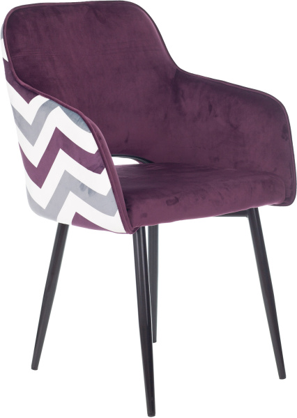 Кресло CH-380F сливовый Italia 23 зигзаг на ножках металл (Фиолетовый)