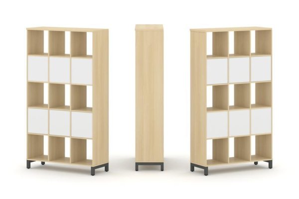 Набор стеллажа 2-х сторонний, 5 ярусов SN.NSD-531 (1121х400х1982) (Акация Лорка/Белый/Металл Антрацит)