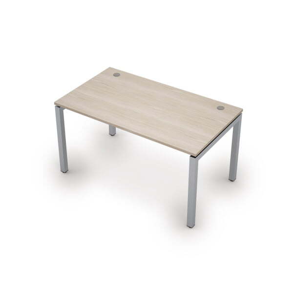 6М.589 Стол рабочий (1400x800x750) (Шамони светлый/Алюминий матовый)