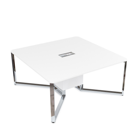 16СК.122 Стол-квадрат  (1200x1200x750) (Белый Премиум | Металл Глянец)