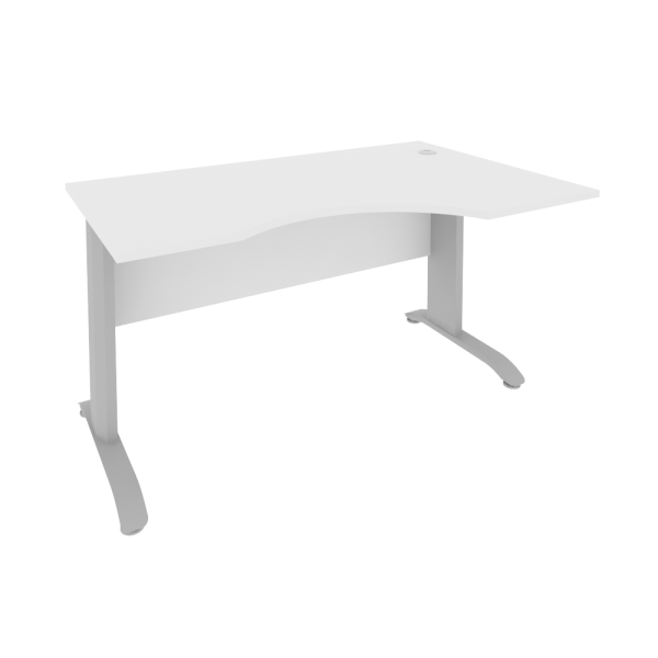 Стол криволинейный правый Riva ПЛ.СА-2 Пр 1400x900x750 (Белый/Металлик)