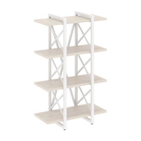 Стеллаж на регулируемых опорах-4 полки VR.L-MST.O-4.4V 800x400x1280 (Денвер Светлый/Белый металл)