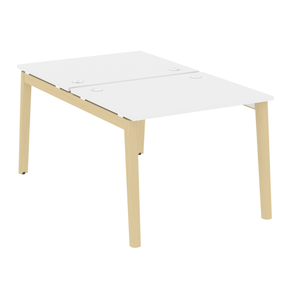 Рабочая станция на деревянных опорах Onix Wood OW.D.RS-2.1.8 980x1635x750 (Белый Бриллиант/Дуб Светлый)
