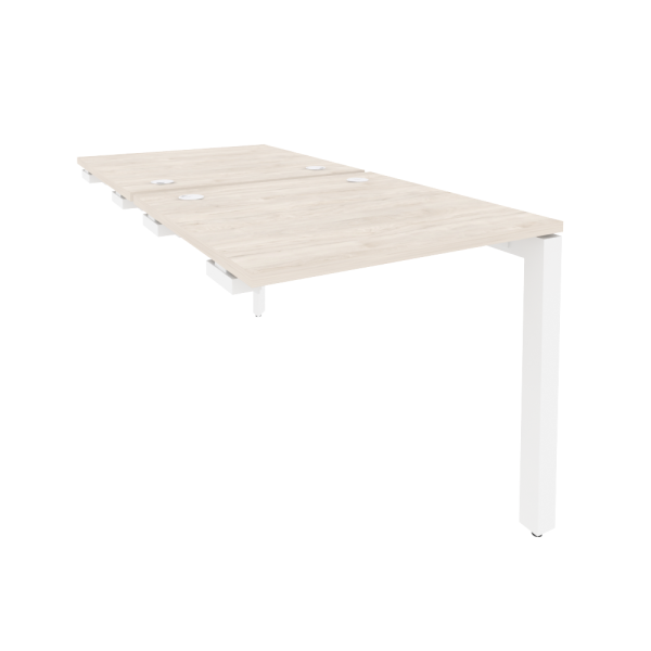 Стол-приставка двойной на П-образном м/к к опорным элем. Onix O.MP-D.SPR-0.8 780x1635x750 (Денвер Светлый/Белый Металл)