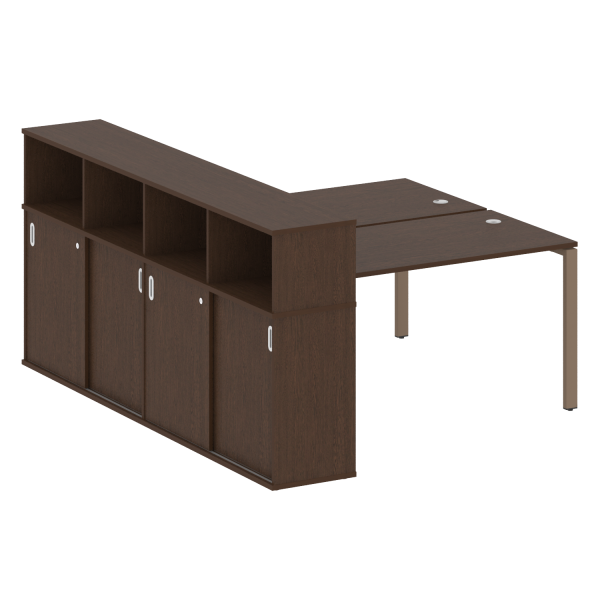 Рабочая станция с опорным шкафом-купе Metal System Style БП.РС-СШК-4.3 1910x2332x1098 (Венге Цаво/Мокко металл)