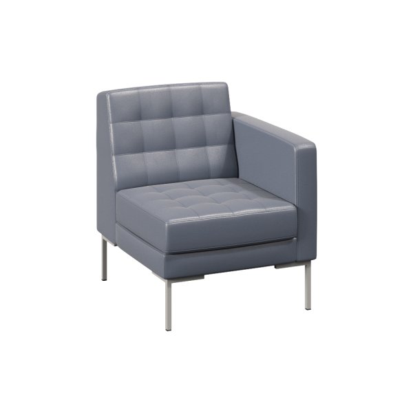 Секция с подлокотником одноместная FR-SP-01 (L) (Oregon 17/Металл Серый)