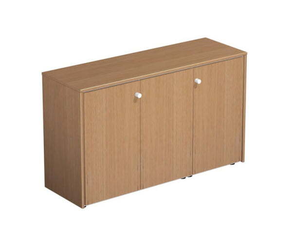 Шкаф закрытый для документов Profiquadro КВ 309 БВ 1390x460x840 (Белый премиум / Вишня скандинавская)