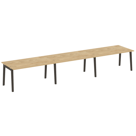 Стол переговорный на деревянных опорах Onix Wood OW.PRG-3.4 4740x980x750 (Тиквуд Светлый/Дуб Темный)