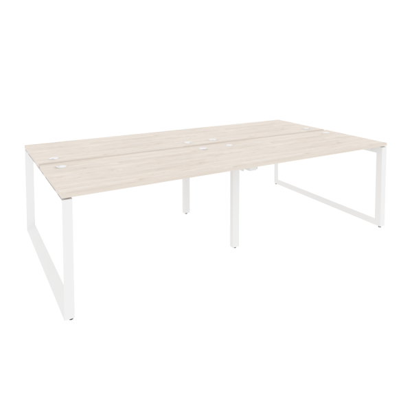 Рабочая станция на О-образном м/к Onix O.MO-D.RS-4.3.7 2760x1475x750 (Денвер Светлый/Белый Металл)