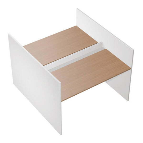 Рабочая станция на высоких опорах ДСП (2х120) с ProSystem Profiquadro КВ 1407 БВ 1250x1570x835 (Белый премиум / Вишня скандинавская)