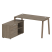 Рабочая станция с тумбой на А-образном м/к Metal System Style БА.РС-СТС-2.3 (L) 1500x1520x750 (Дуб наварра/Серый металл)