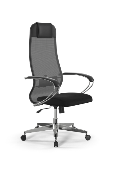 Кресло для руководителя Метта Sit 10 B1-111K - X2+UMF(X1) /Ub00/Wh00/K1cL(M09.B22.G18.W02) (Темно-серый | Черный)