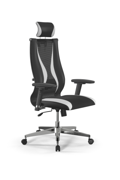 Кресло для руководителя Метта Sit 10 B2-170D - T+UMF(SY271)+Extra /Kb38/Wh09/D03P/H3mL-Pf-2D(M09.B22 (Черный | Белый)