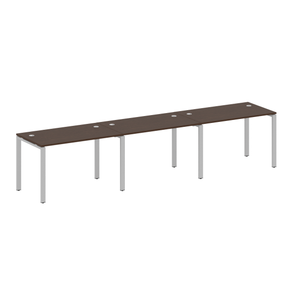 Рабочая станция на 3 раб. места Metal System Style БП.СМ-3.2 3600x720x750 (Венге Цаво/Серый металл)