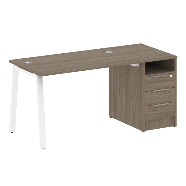 Рабочая станция Metal System Style БА.РС-СТП-1.2 1612x720x750 (Вяз/Белый металл)