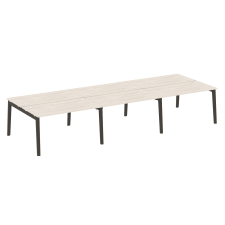 Рабочая станция на деревянных опорах Onix Wood OW.D.RS-6.3.7 4140x1475x750 (Денвер Светлый/Дуб Темный)