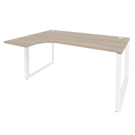 Стол эргономичный левый на О-образном м/к Onix O.MO-SA-4L 1580x1180x750 (Дуб Аттик/Белый Металл)