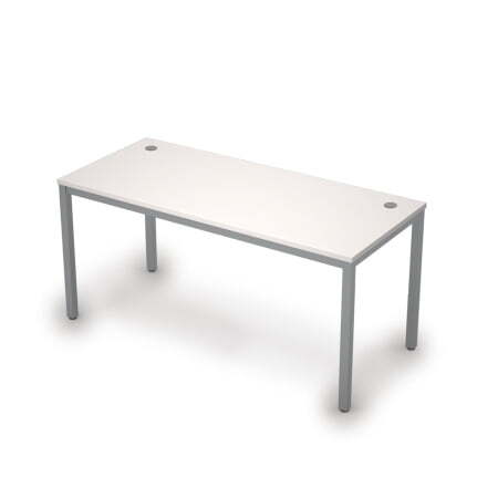 6М.004 Стол рабочий (1600x700x750) (Белый/Алюминий матовый)