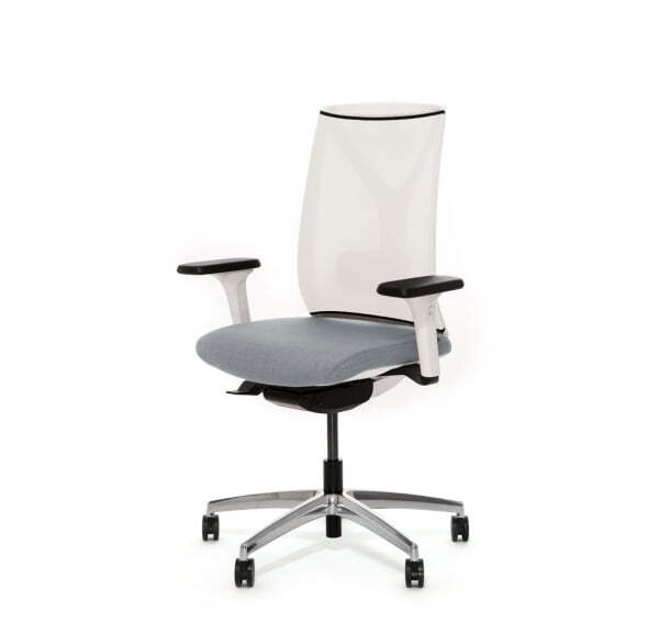 DION M WW Кресло синх. белая спинка (Серый | Белый)