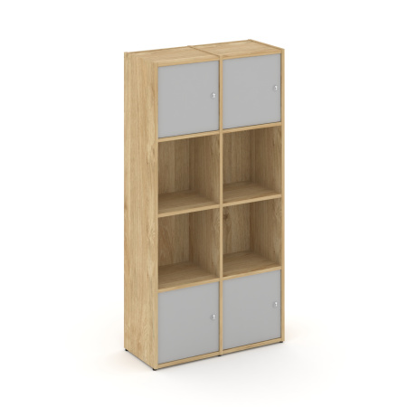 Стеллаж Locker Plus LK.K-005 798x350x1593 (Тиквуд Светлый | Серый)