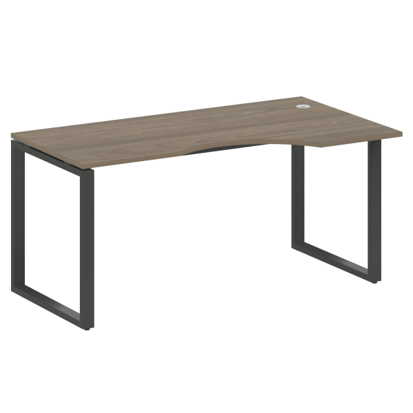 Стол криволинейный левый Metal System Style БО.СА-1 Пр 1600x900x750 (Вяз/Антрацит металл)