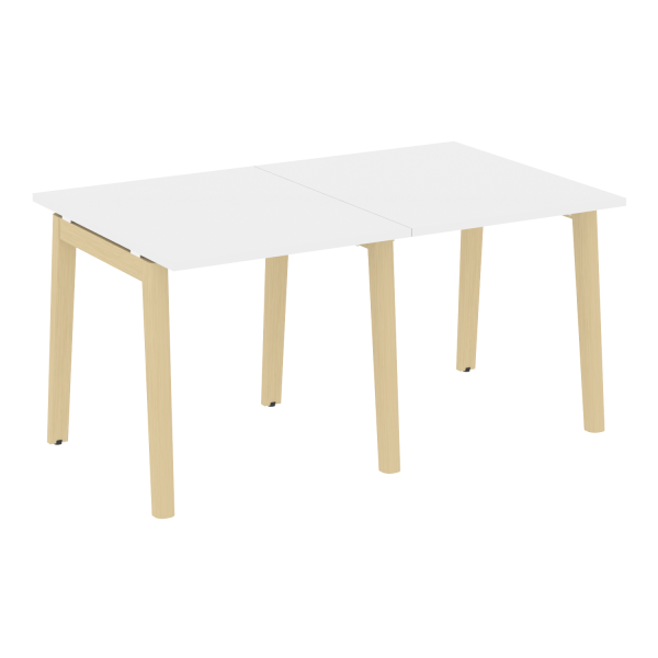 Стол переговорный на деревянных опорах Onix Wood OW.PRG-2.0 1560x980x750 (Белый Бриллиант/Дуб Светлый)