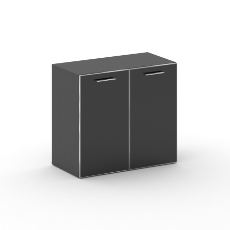 Шкаф широкий низкий Cross CR.ST-302 white (896x460x807) (Базальт UM-Лакобель Черный)