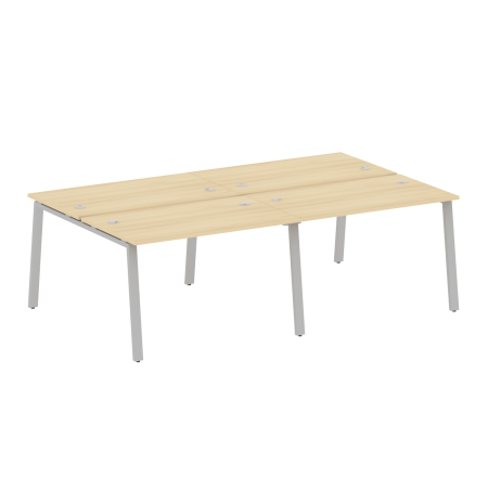 Рабочая станция на 4 рабочих места на А-образном м/к Metal System Style БА.СМ-4.2 2400x1475x750 (Акация/Серый металл)