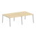 Рабочая станция на 4 рабочих места на А-образном м/к Metal System Style БА.СМ-4.2 2400x1475x750 (Дуб наварра/Серый металл)