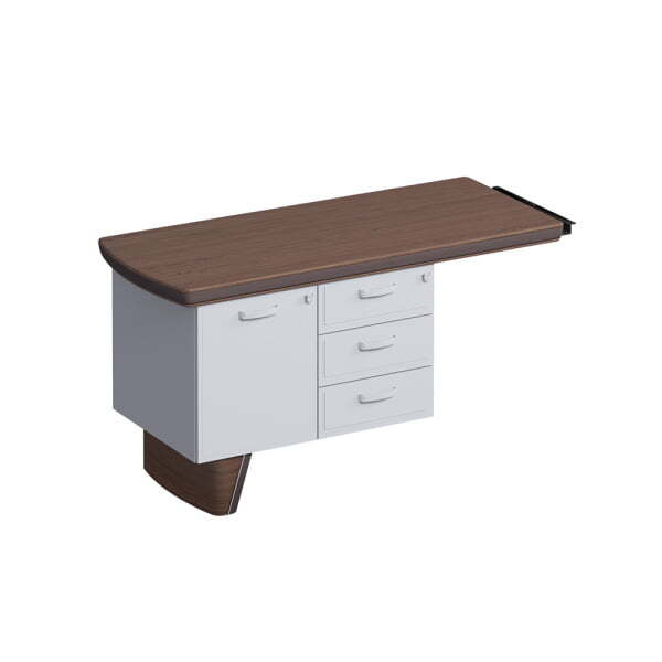 Приставка боковая для опорной тумбы, дерево ISixty 130AL 1300x600x740 (Кожа коричневая)